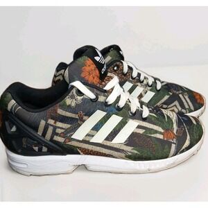 Adidas Camo Sneakers ZX Flux Ortholite Athletic Lace Up Torsion Size 8